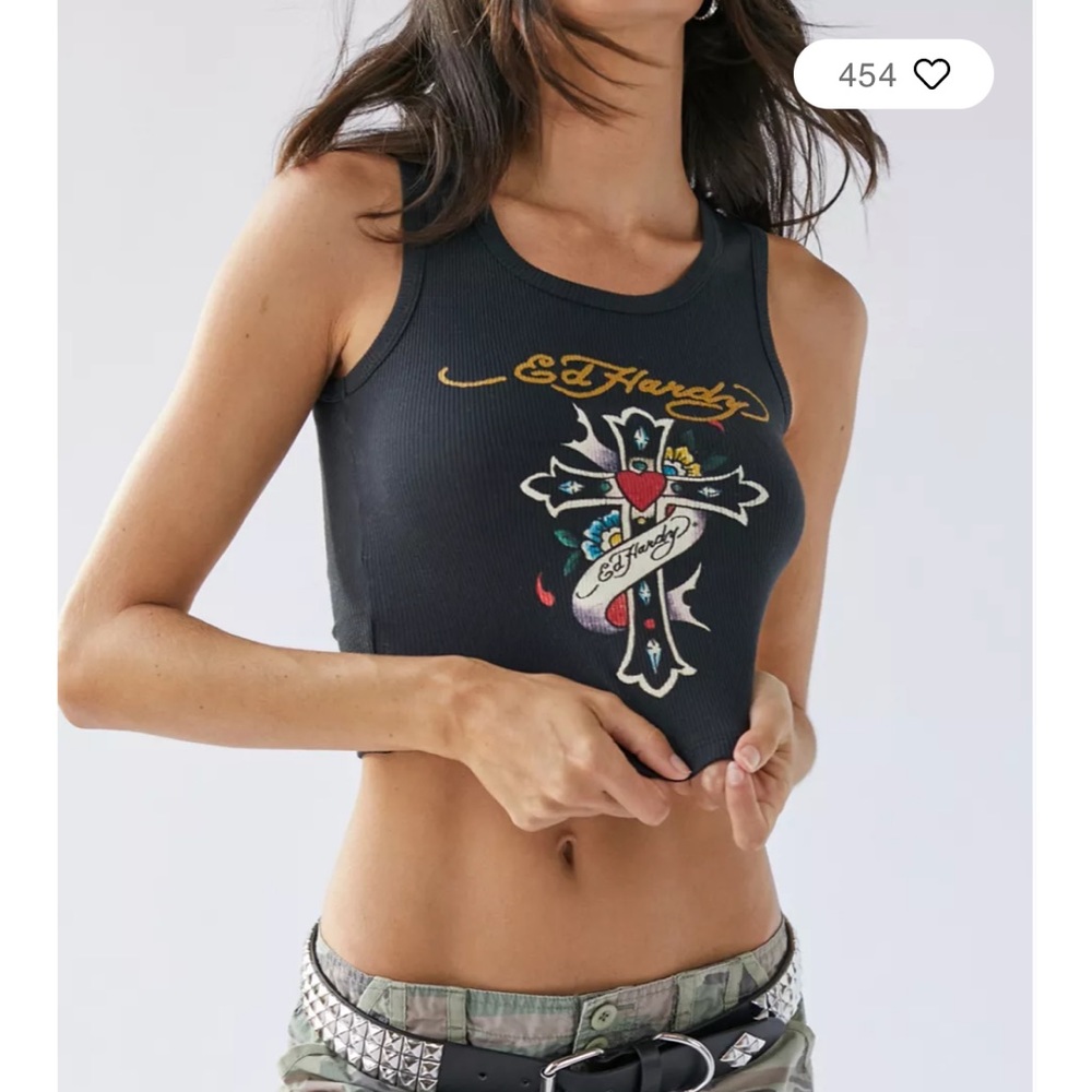 COPY - Urban outfitters Ed Hardy Exclusive Hearts Cross Tank Top